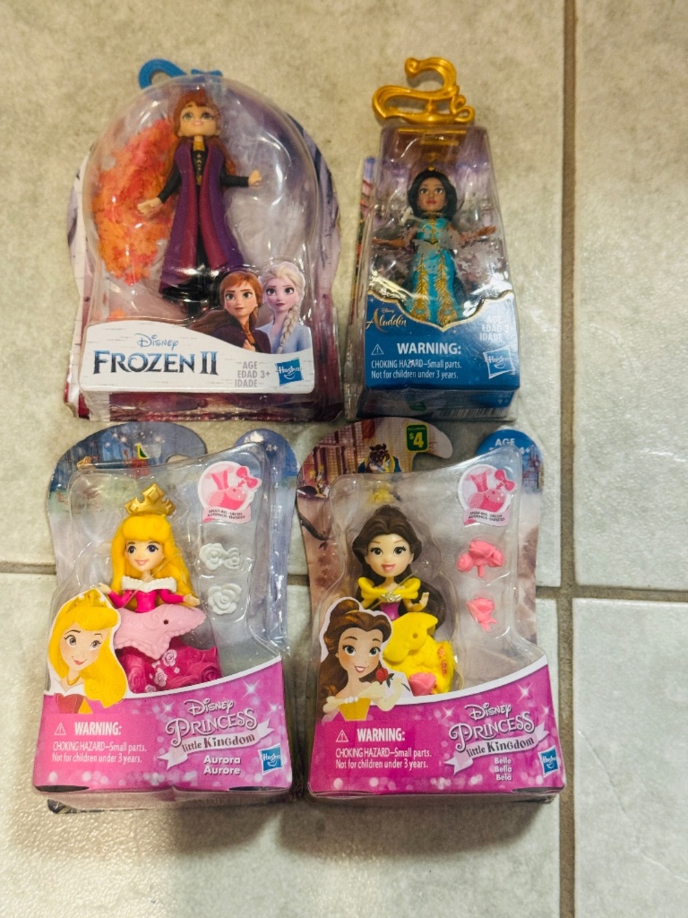 Hasbro - Bundle of 4 Disney Princess Figures, All New and in Original Packaging